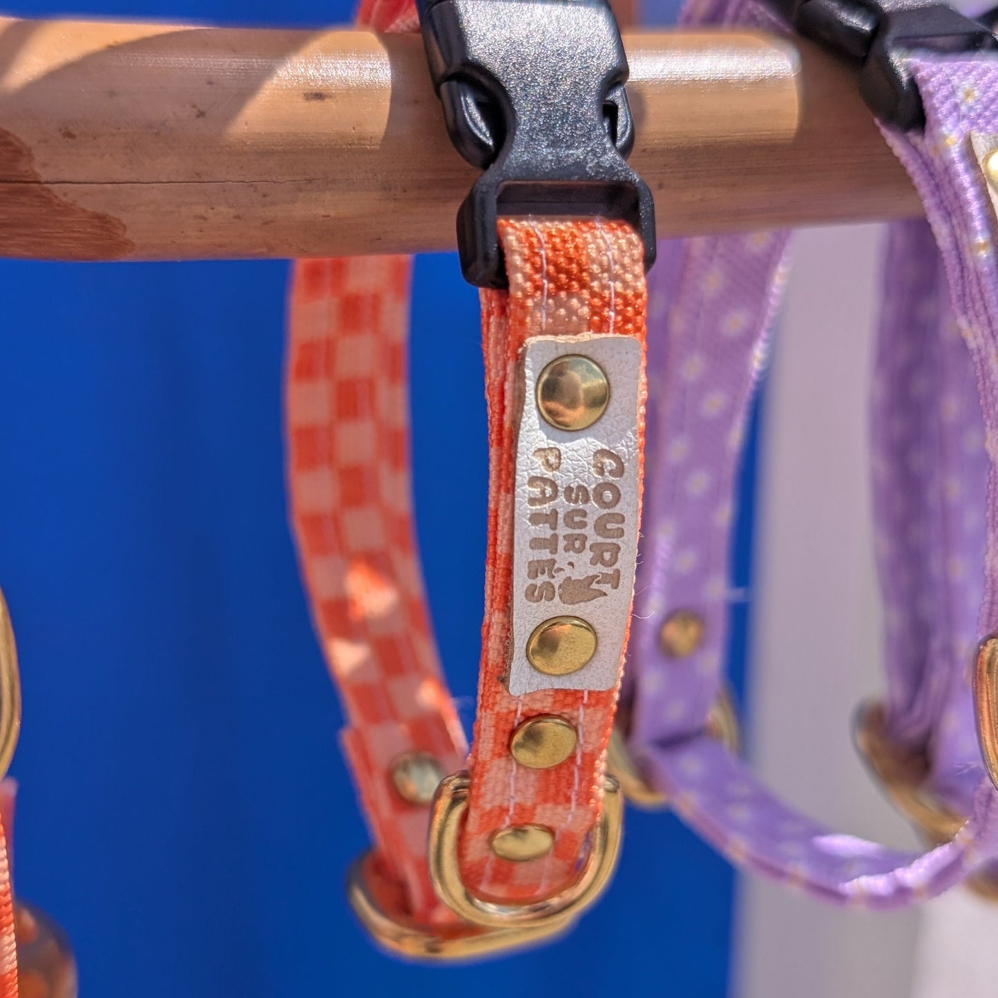 🧡 Collier – Damier Orange