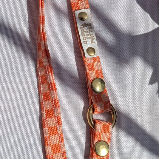 🧡 Laisse 1M55 – Damier Orange