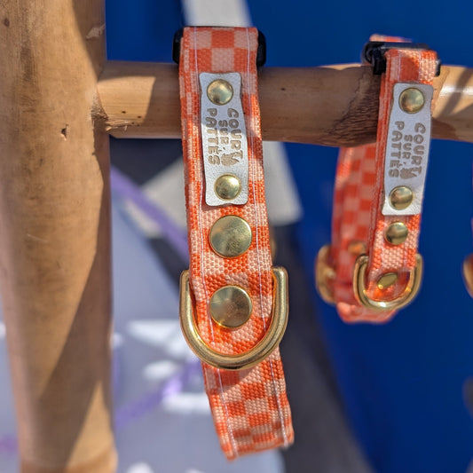 🧡 Collier – Damier Orange